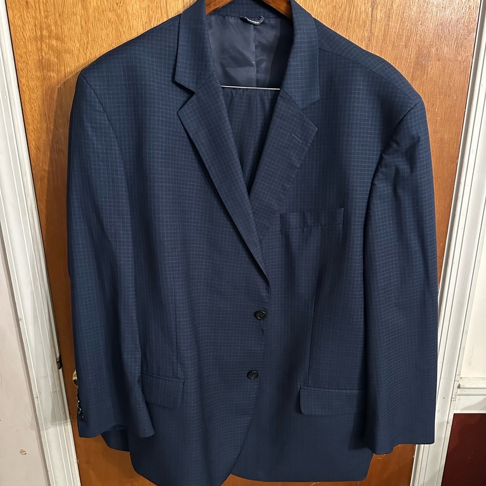 GS Perfect Fit Windowpane Suit 56R 46x32 Pant